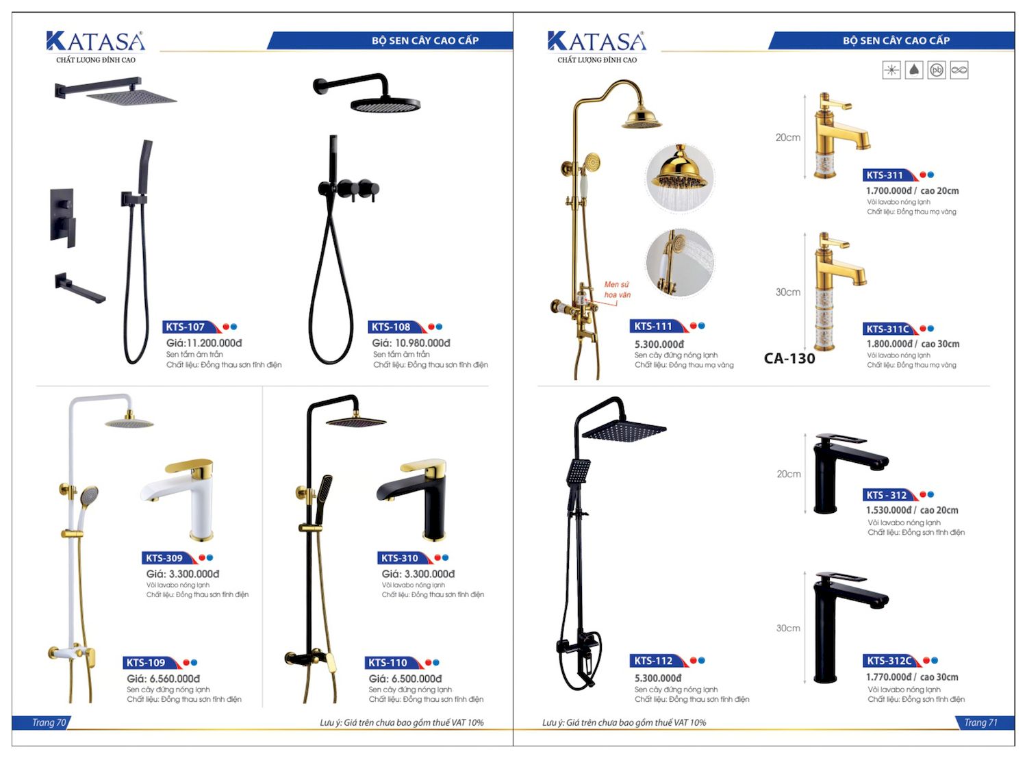 Thiết bị vệ sinh KATASA Catalogue và Bảng giá mới nhất /Page 